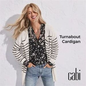 NWT Cabi Black and White Turnabout Cardigan Reversible #6164 Women’s Size S